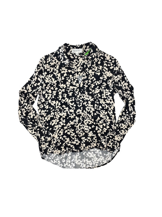 Blouse Ls By Cloth & Stone In Black & Cream, Size:Xs