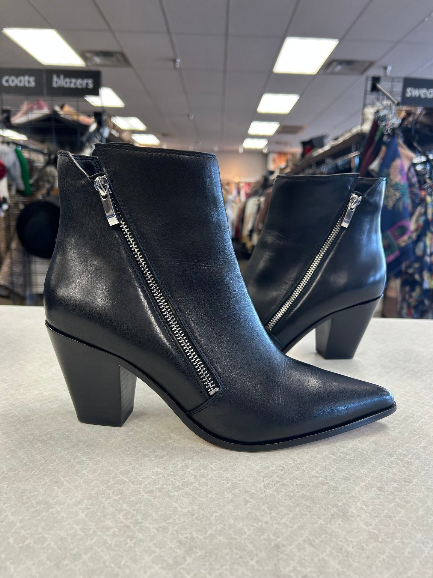 BOOTS ANKLE HEELS by PAIGE In BLACK, Size: 9