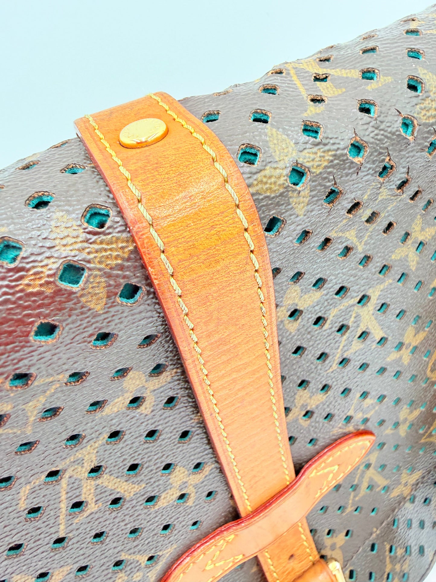 Crossbody Luxury Designer By Louis Vuitton In Blue & Brown, Size:Medium