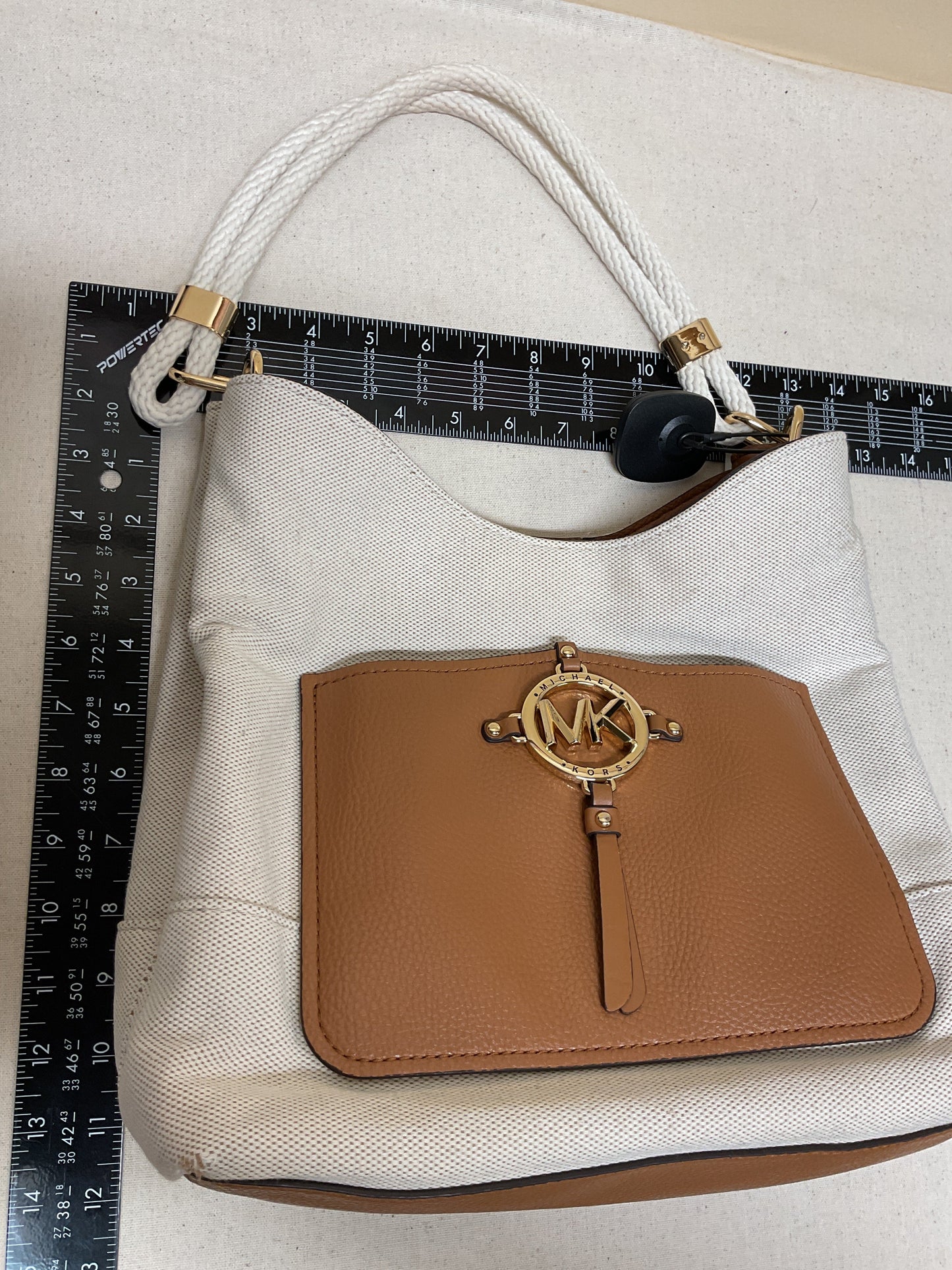 Handbag Designer By Michael Kors In Beige, Size:Medium