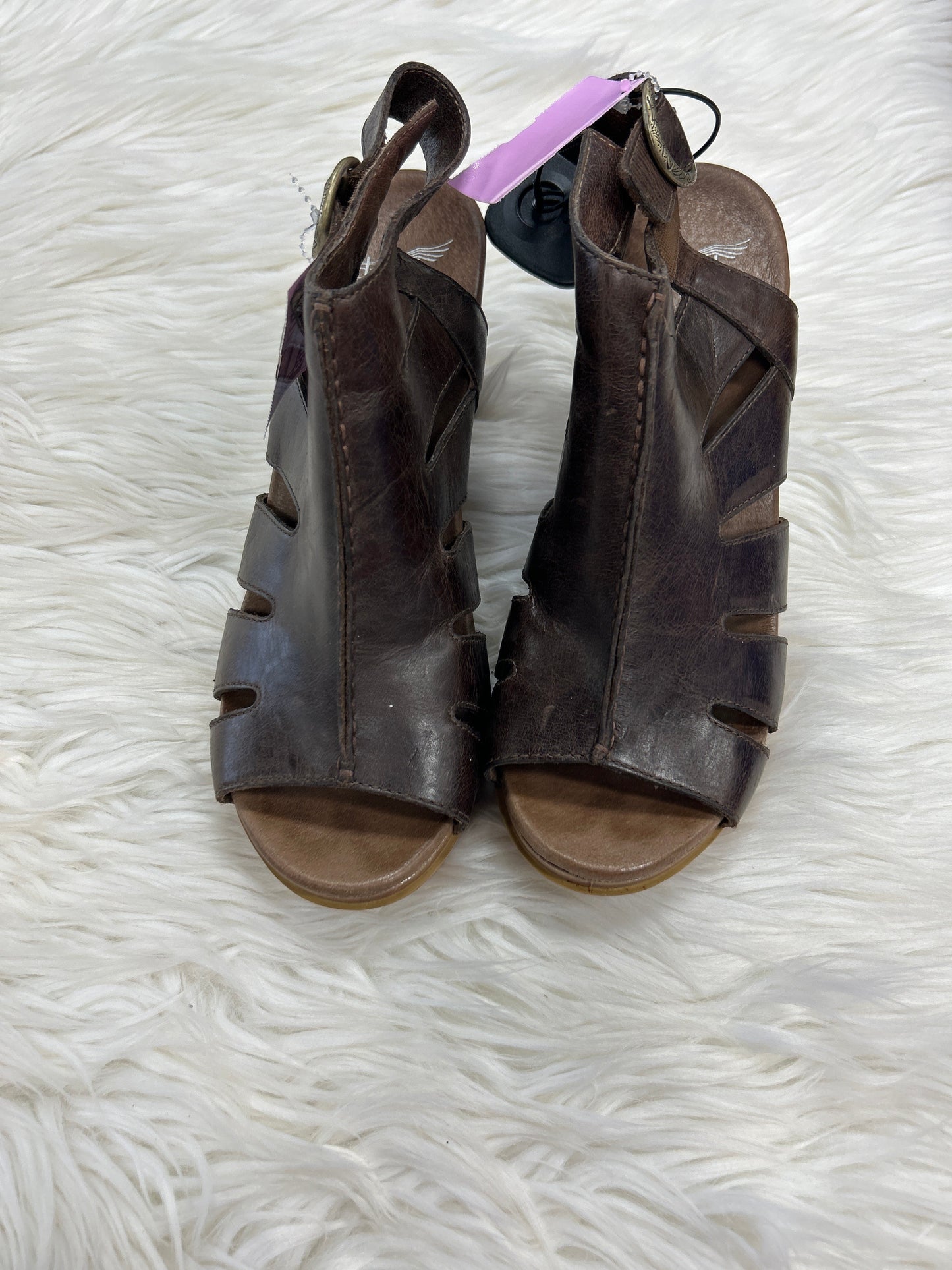 Sandals Heels Block By Dansko In Brown, Size:9