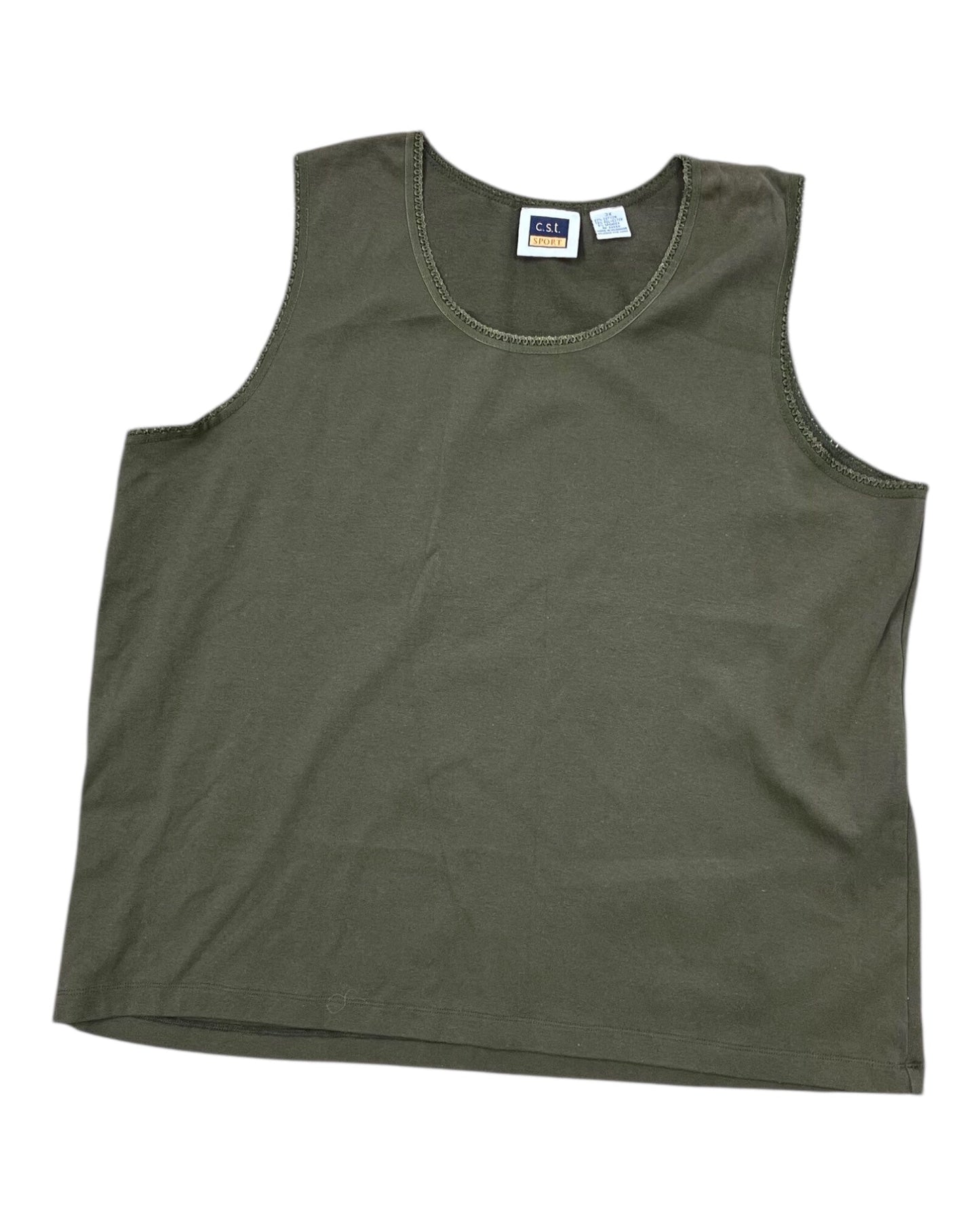 Tank Top By Clothes Mentor In Green, Size:3X