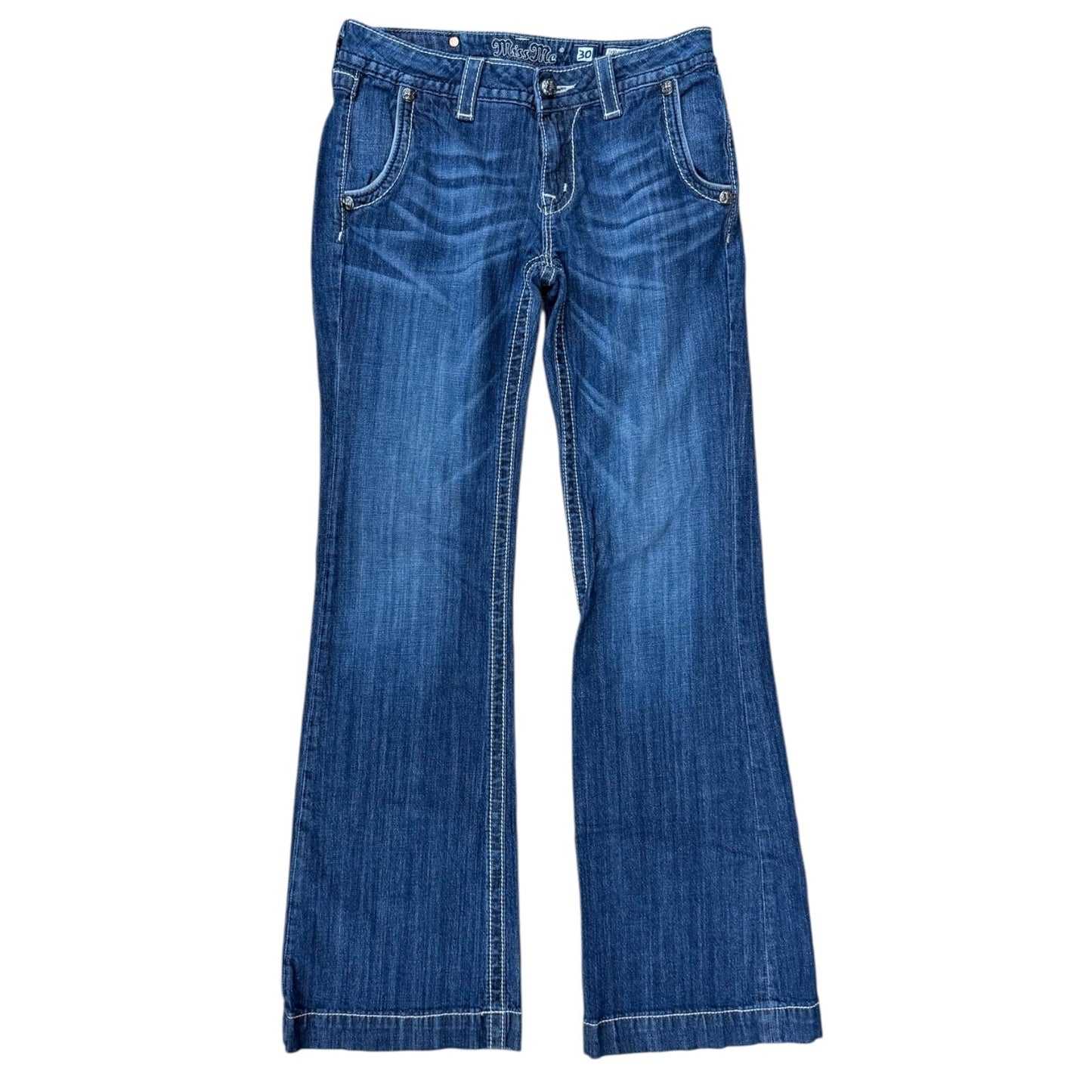 Jeans Wide Leg By Miss Me In Blue Denim, Size:8