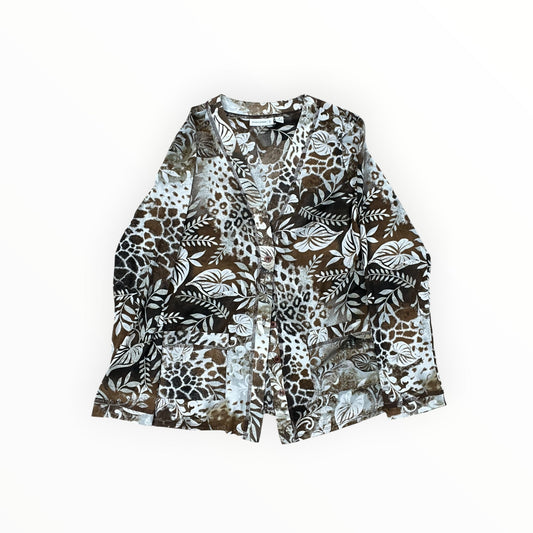 Blouse Ls By Susan Graver In Brown, Size:M