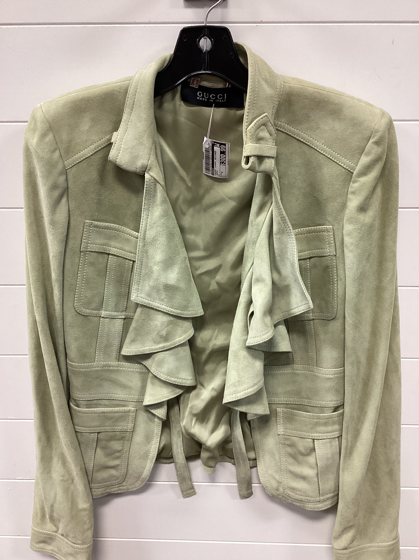 Jacket Luxury Designer By Gucci In Green, Size:8