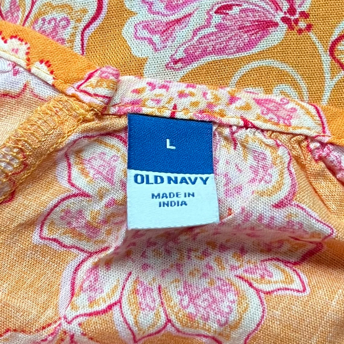 Dress Casual Maxi By Old Navy In Orange & Pink, Size: L