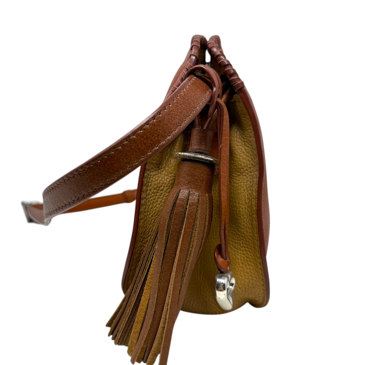Chica Tassel Leather Shoulder Bag By Brighton, Size: Small