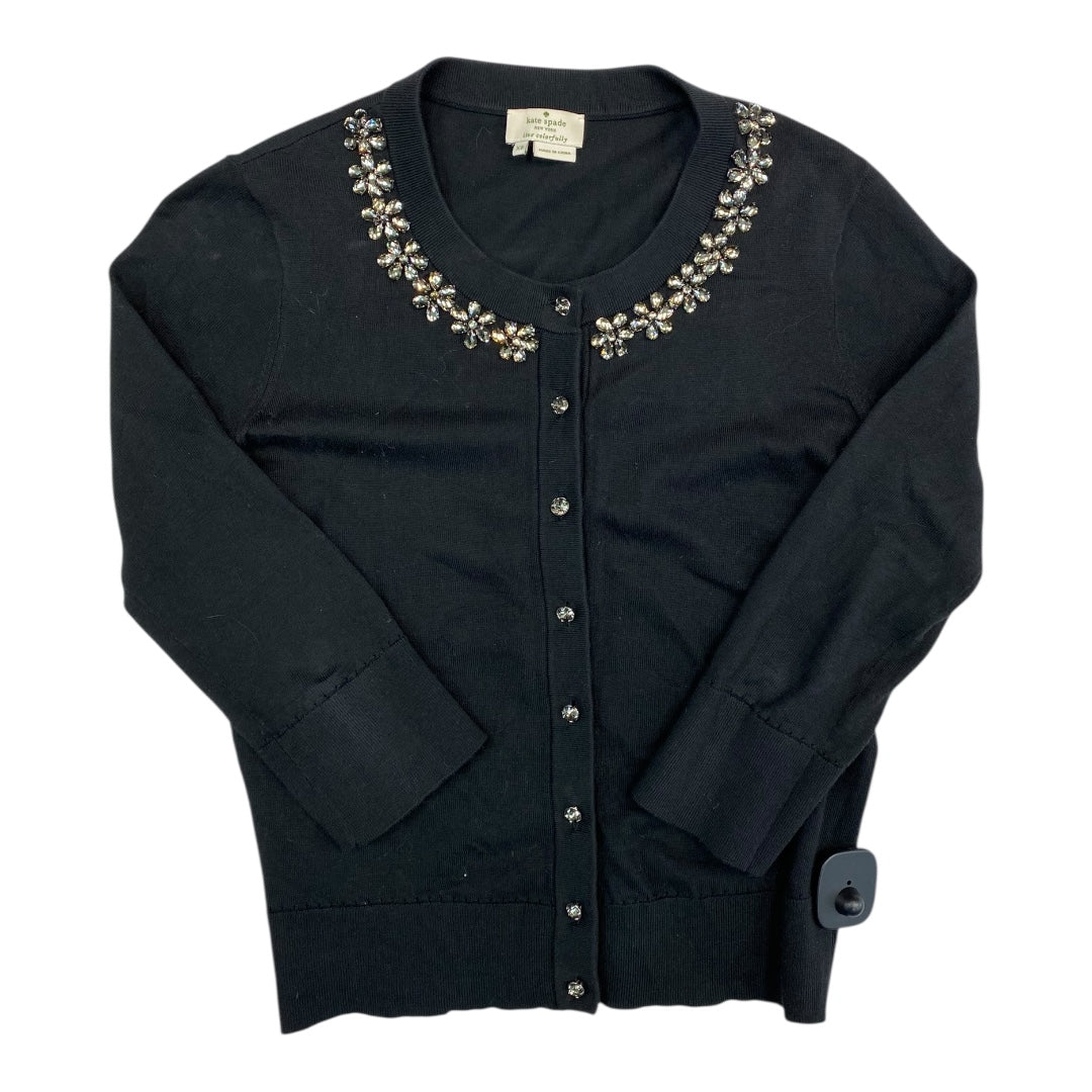 Sweater Cardigan Designer By Kate Spade In Black, Size:Xs