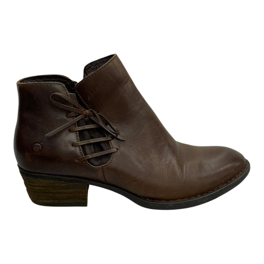 Boots Leather By Born In Brown, Size:11