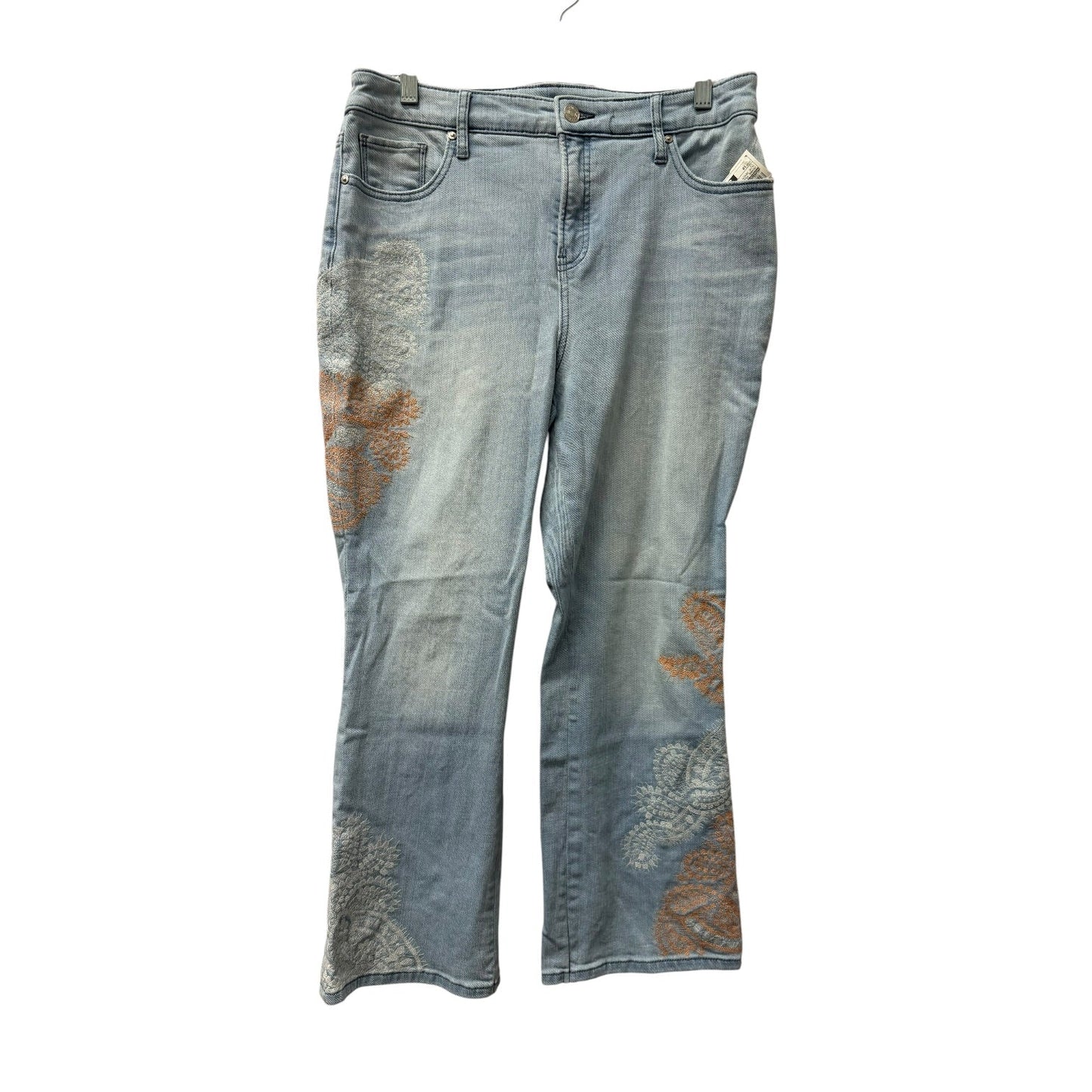Jeans Flared By Chicos In Blue Denim, Size:10