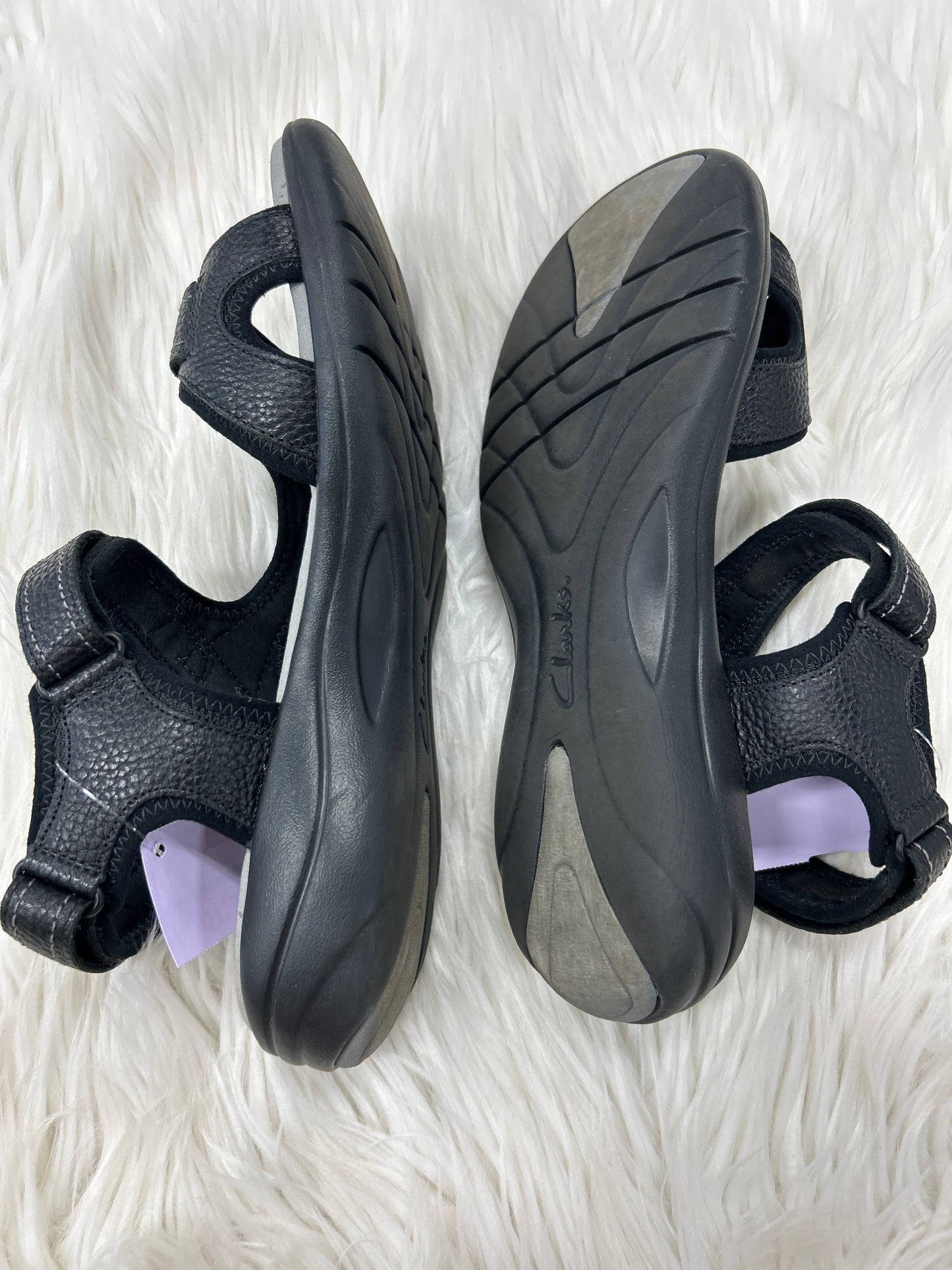 Sandals Flats By Clarks In Black, Size:9