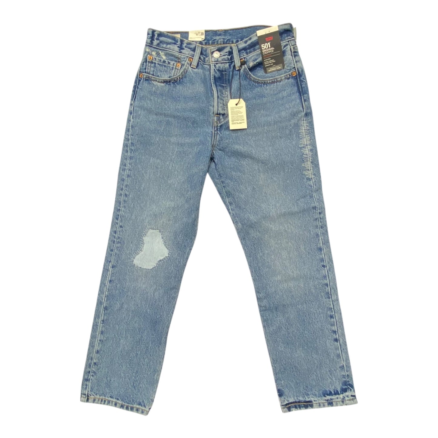 Jeans Cropped By Levis In Blue Denim, Size:4
