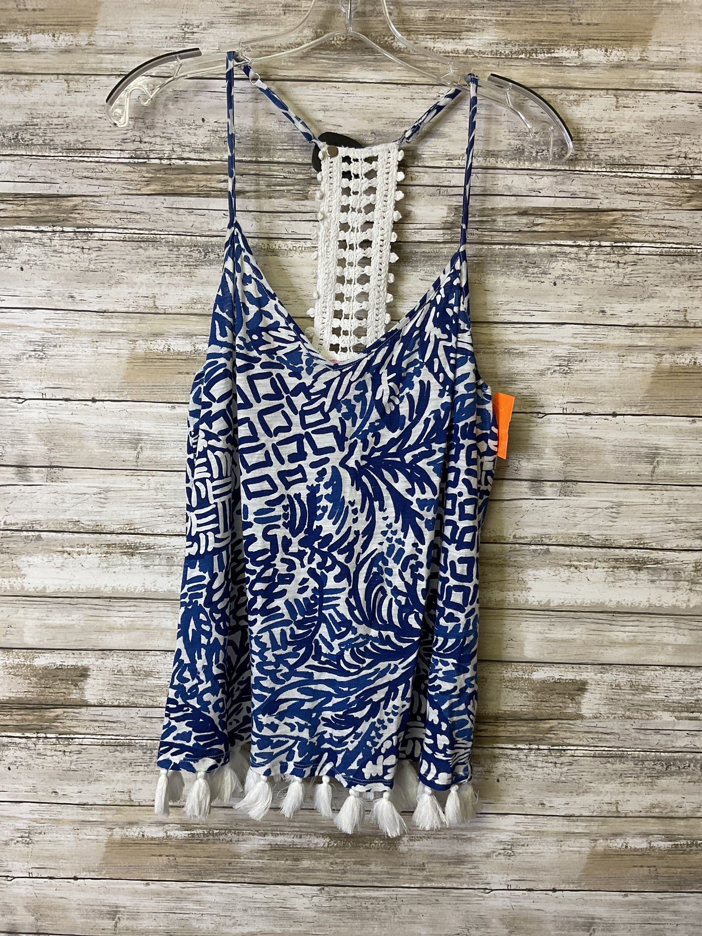 Top Sleeveless By Lilly Pulitzer In Blue & White, Size:M