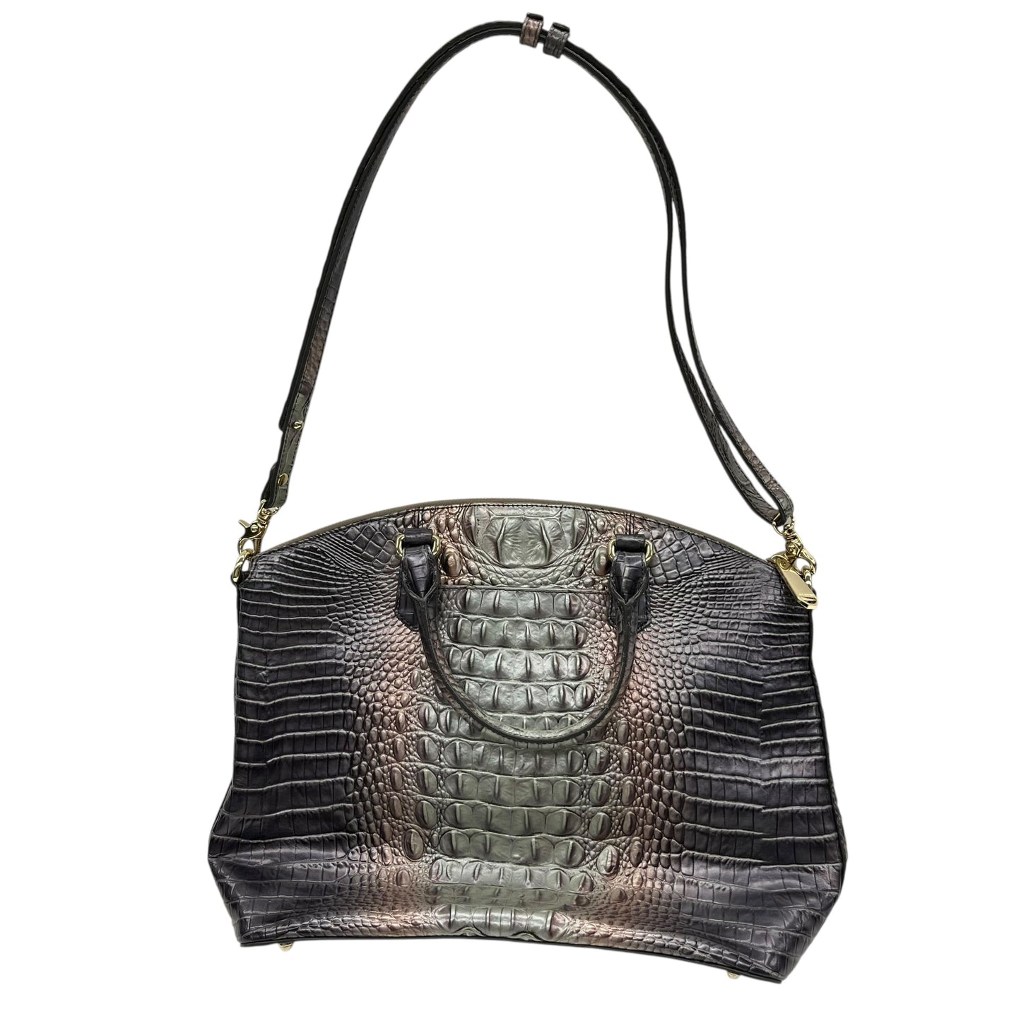 Handbag Designer By Brahmin In Grey & Pink, Size:Medium