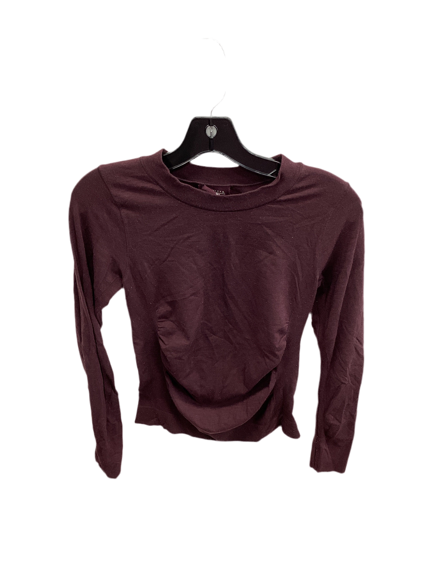 Athletic Top Ls Crewneck By Athleta In Maroon, Size:S