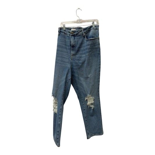 Jeans Straight By Good American In Blue Denim, Size:22