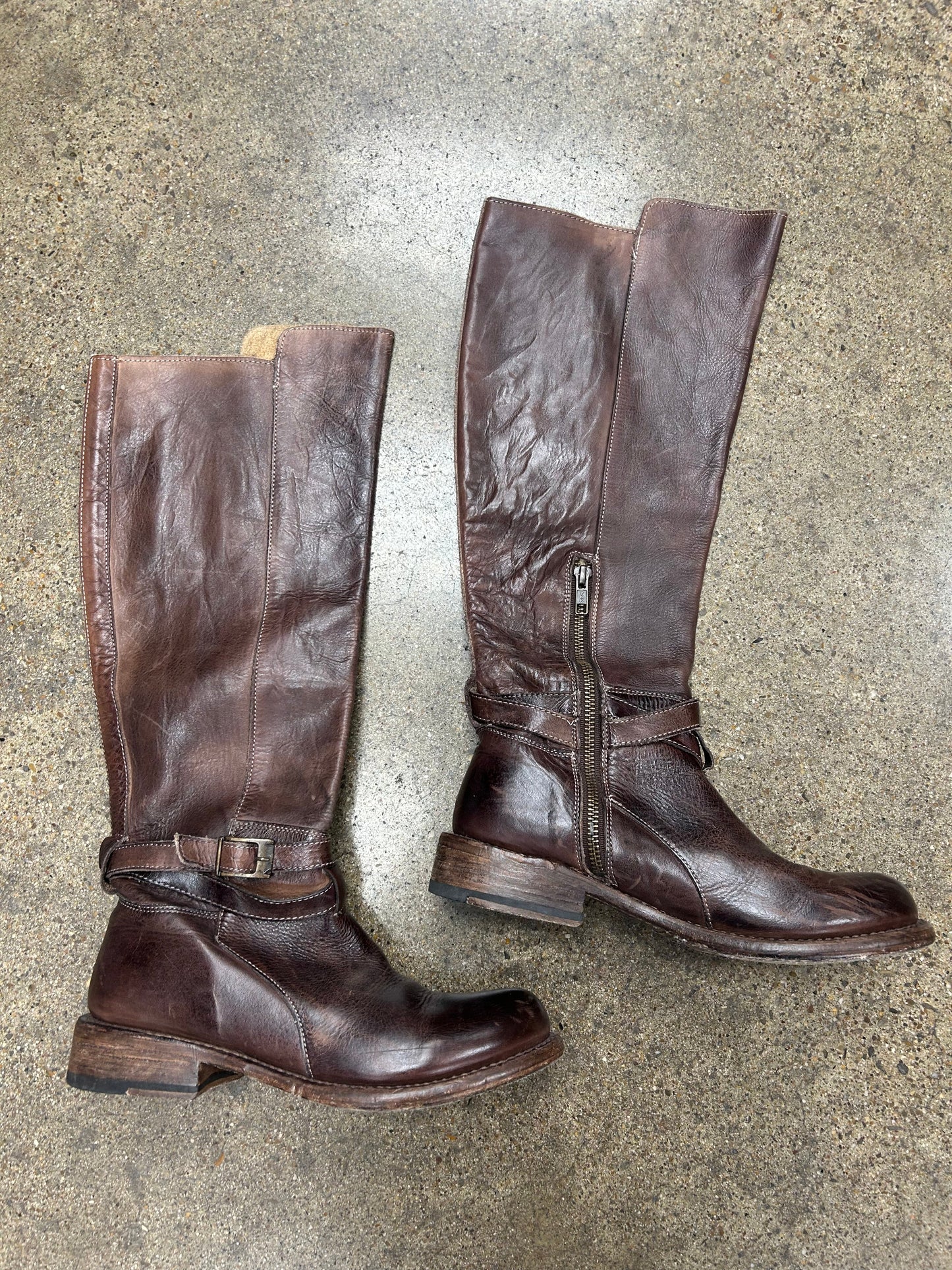 Boots Knee Flats By Bed Stu In Brown, Size:6.5