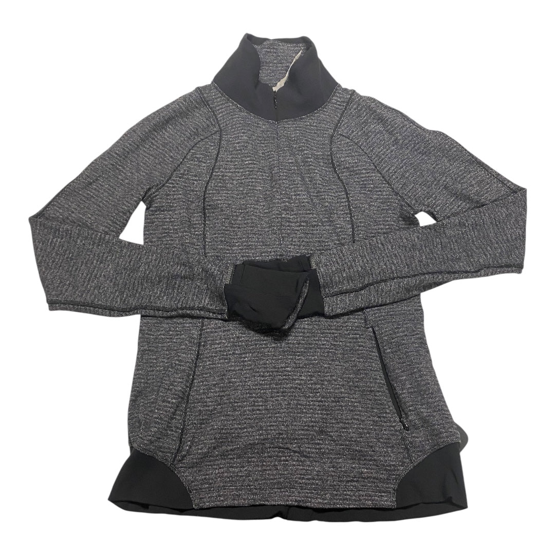 Athletic Top Ls Collar By Lululemon In Grey, Size:8