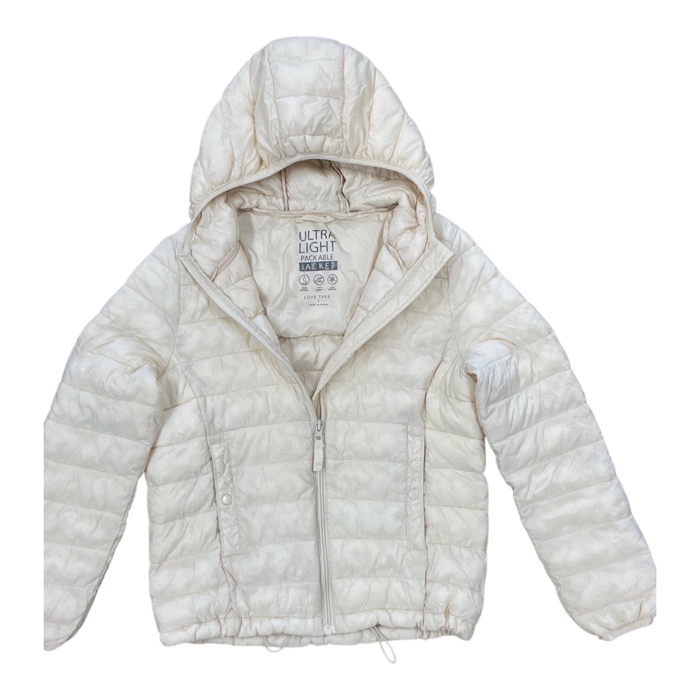 Jacket Puffer & Quilted By Love Tree In White, Size:S