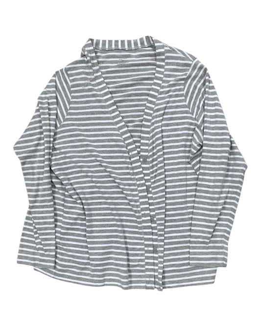 Cardigan By Northcrest In Grey, Size:2X