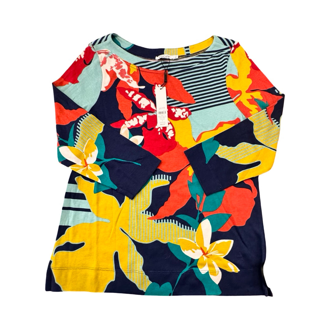 Top 3/4 Sleeve By Chicos In Multi, Size:M