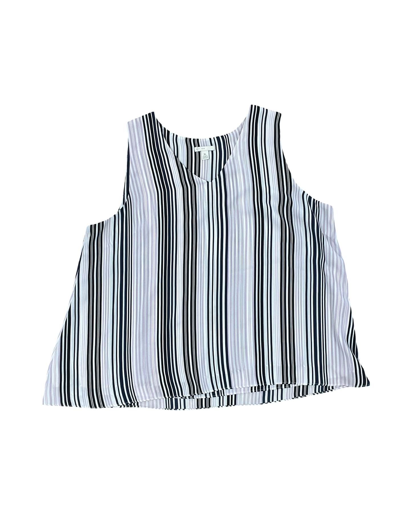 Top Sleeveless By Cato In Black & White, Size:Xl