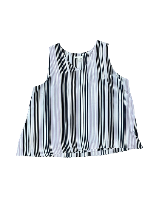 Top Sleeveless By Cato In Black & White, Size:Xl