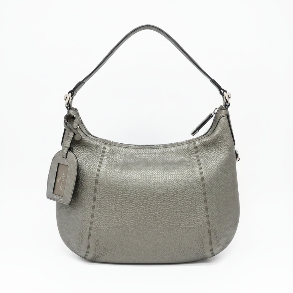 Handbag Luxury Designer By Gucci In Grey, Size:Large