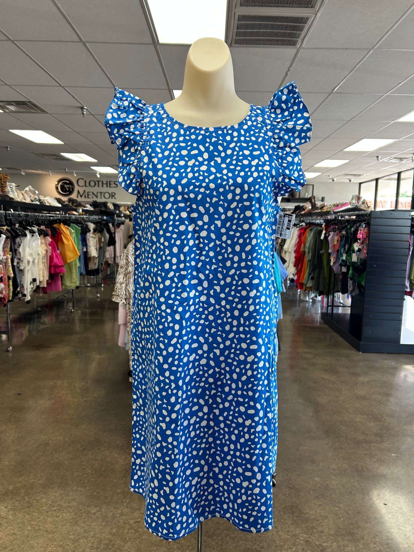 Dress Casual Short By Clothes Mentor In Blue & White, Size:S