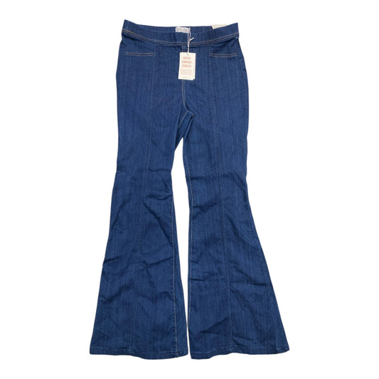 Jeans Flared By Clothes Mentor In Blue Denim, Size:L