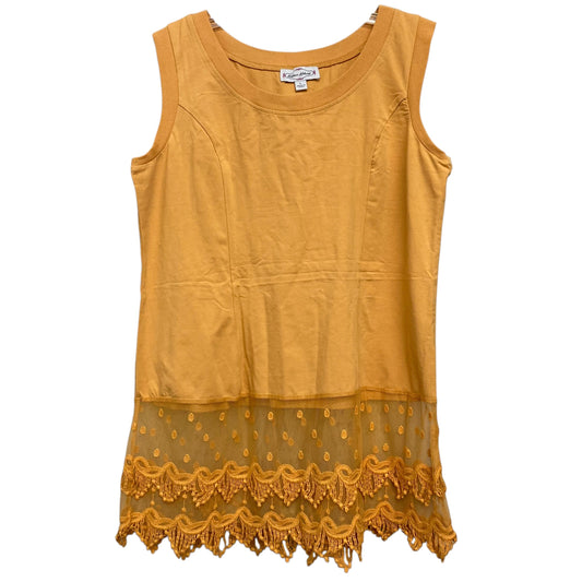 Top Sleeveless By Kathleen Kirkwood In Gold, Size:L