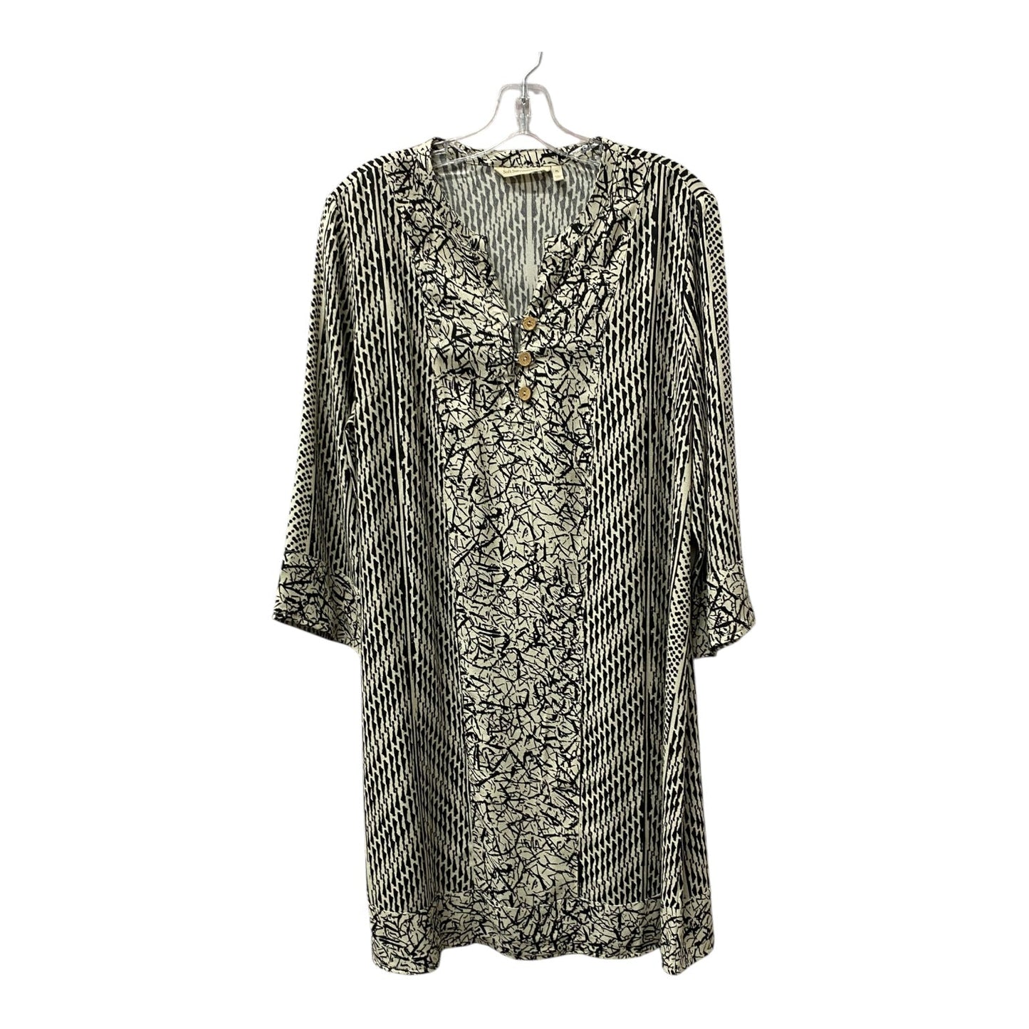 Dress Casual Midi By Soft Surroundings In Black & Cream, Size:S