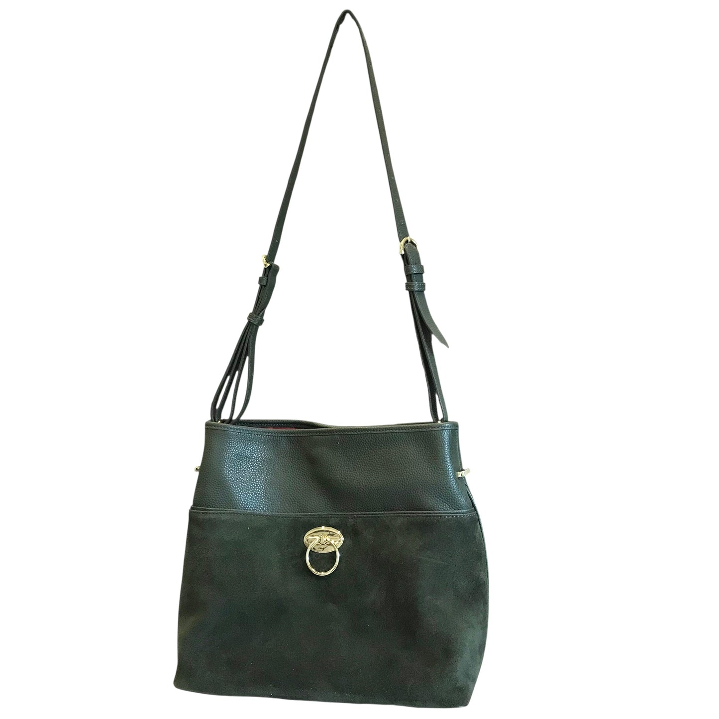 Handbag Leather By Talbots In Green, Size:Medium