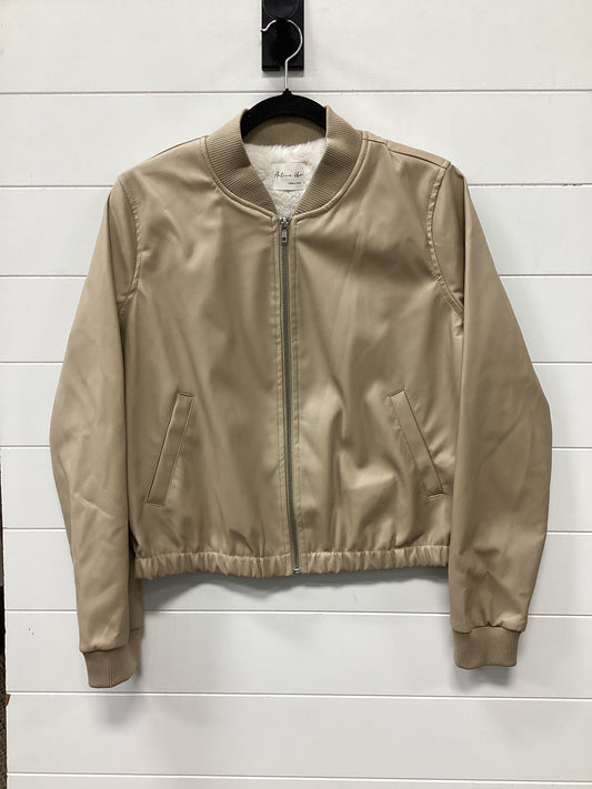 Jacket Moto By Active Usa In Cream, Size:L