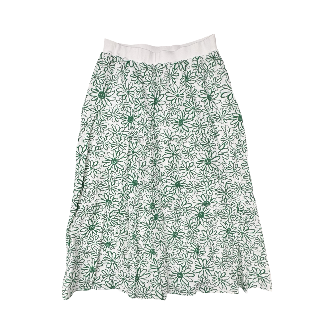 Skirt Maxi By JOH In Green & White, Size:M
