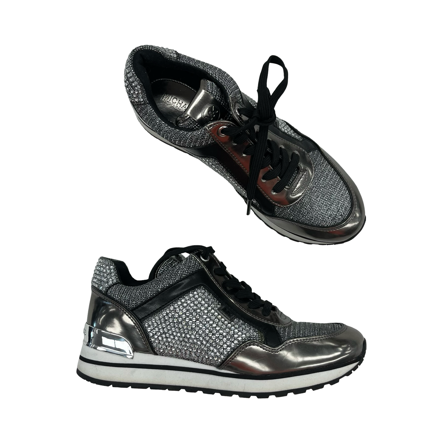 Shoes Designer By Michael Kors In Silver, Size:6.5