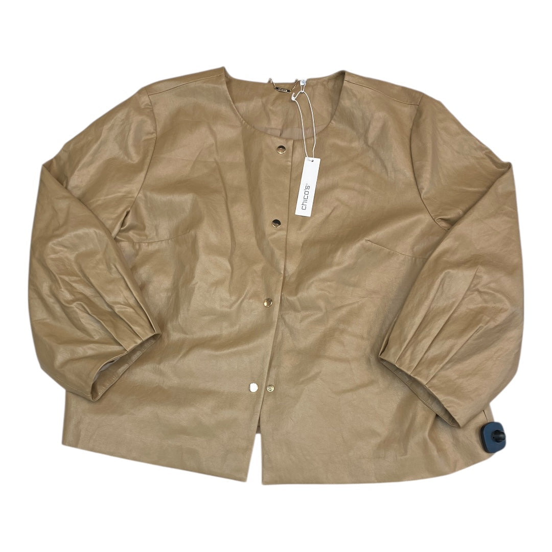 Blazer By Chicos In Tan, Size:20