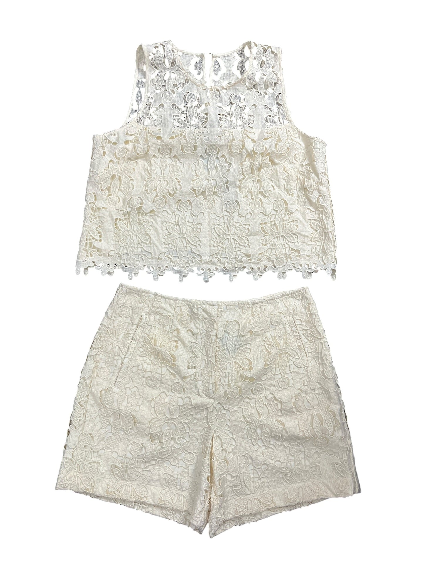 Shorts Set By White House Black Market In Cream, Size:L