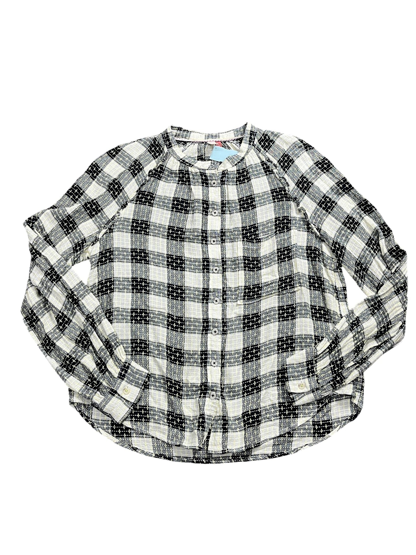 Top Ls By Pilcro In Checkered Pattern, Size:L