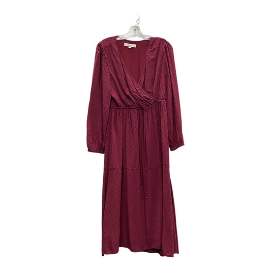 Dress Casual Midi By Loft In Red, Size:Mp