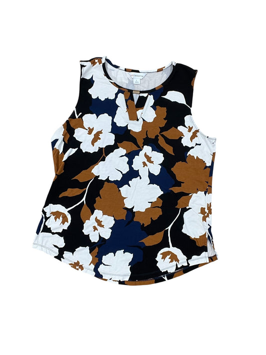 Top Sleeveless By Liz Claiborne In Blue & Orange, Size:L