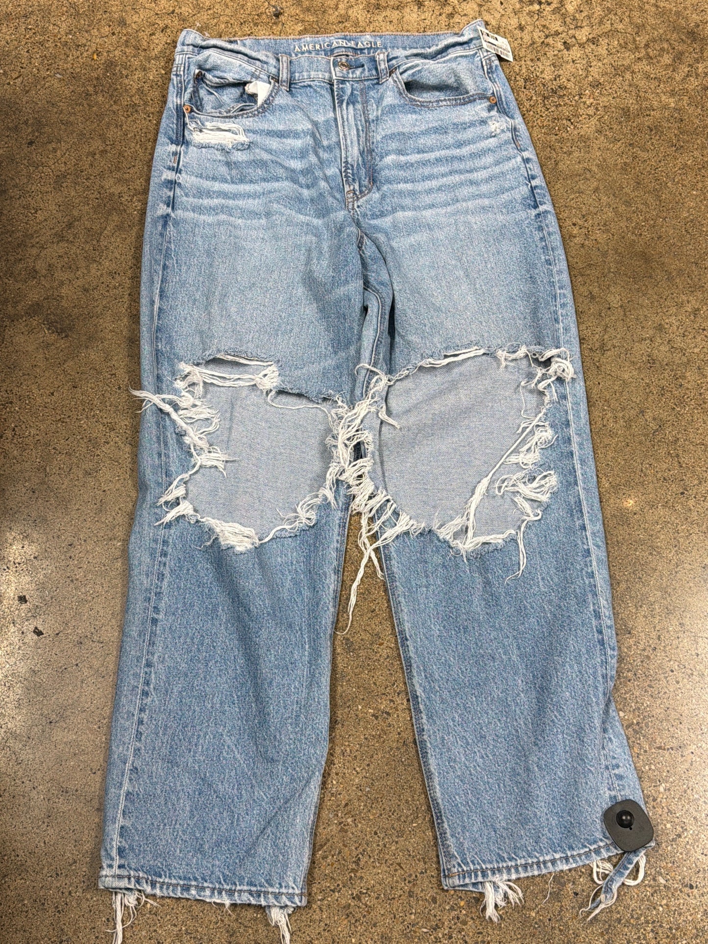 Jeans Straight By American Eagle In Blue Denim, Size:12