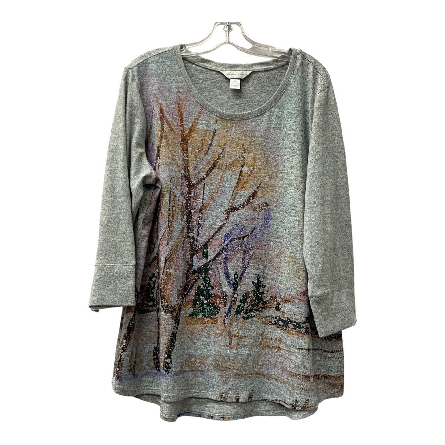 Top Ls Basic By Cj Banks In Grey, Size:Xl