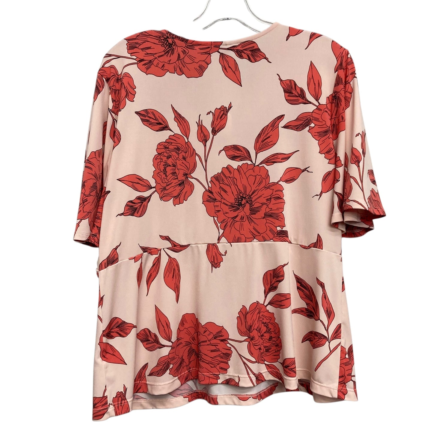 Top Ss By Liz Claiborne In Orange & Pink, Size:L