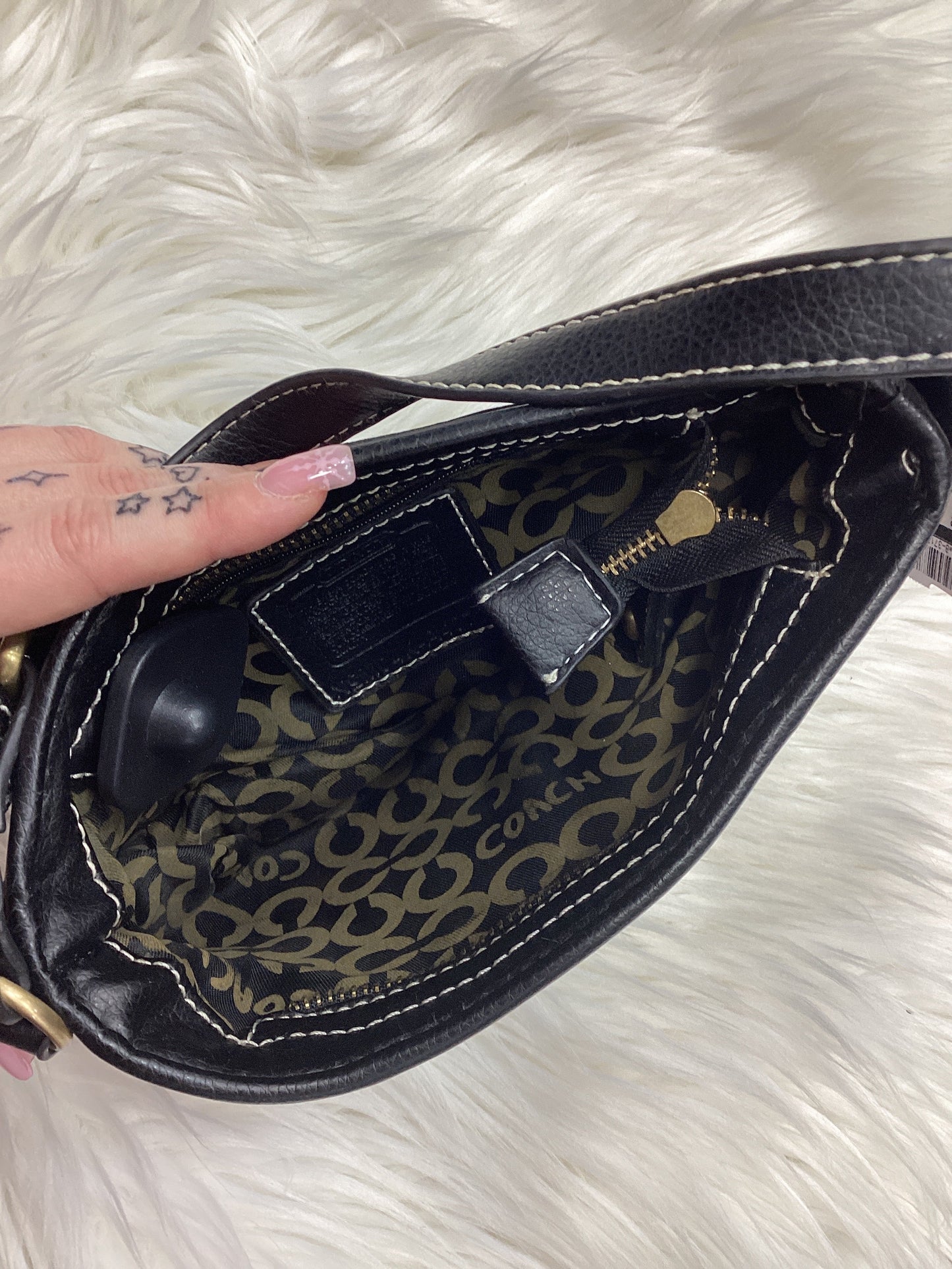 Handbag Designer By Coach In Black, Size:Medium