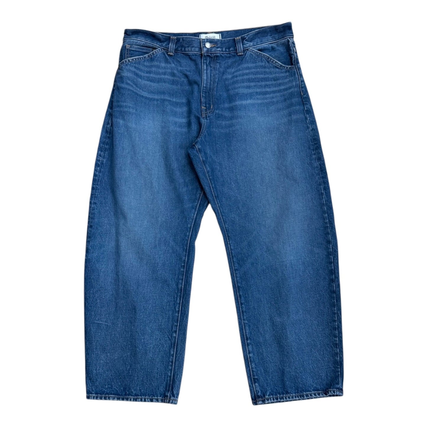 Jeans Wide Leg By Madewell In Blue Denim, Size:12