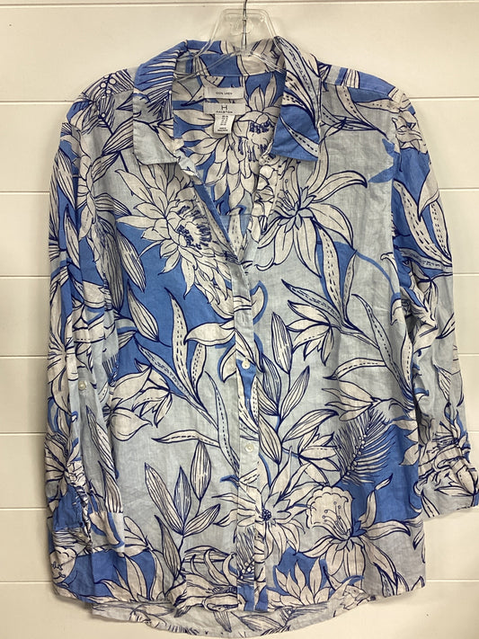 Top Ls Designer By Halston In Blue & White, Size:1X