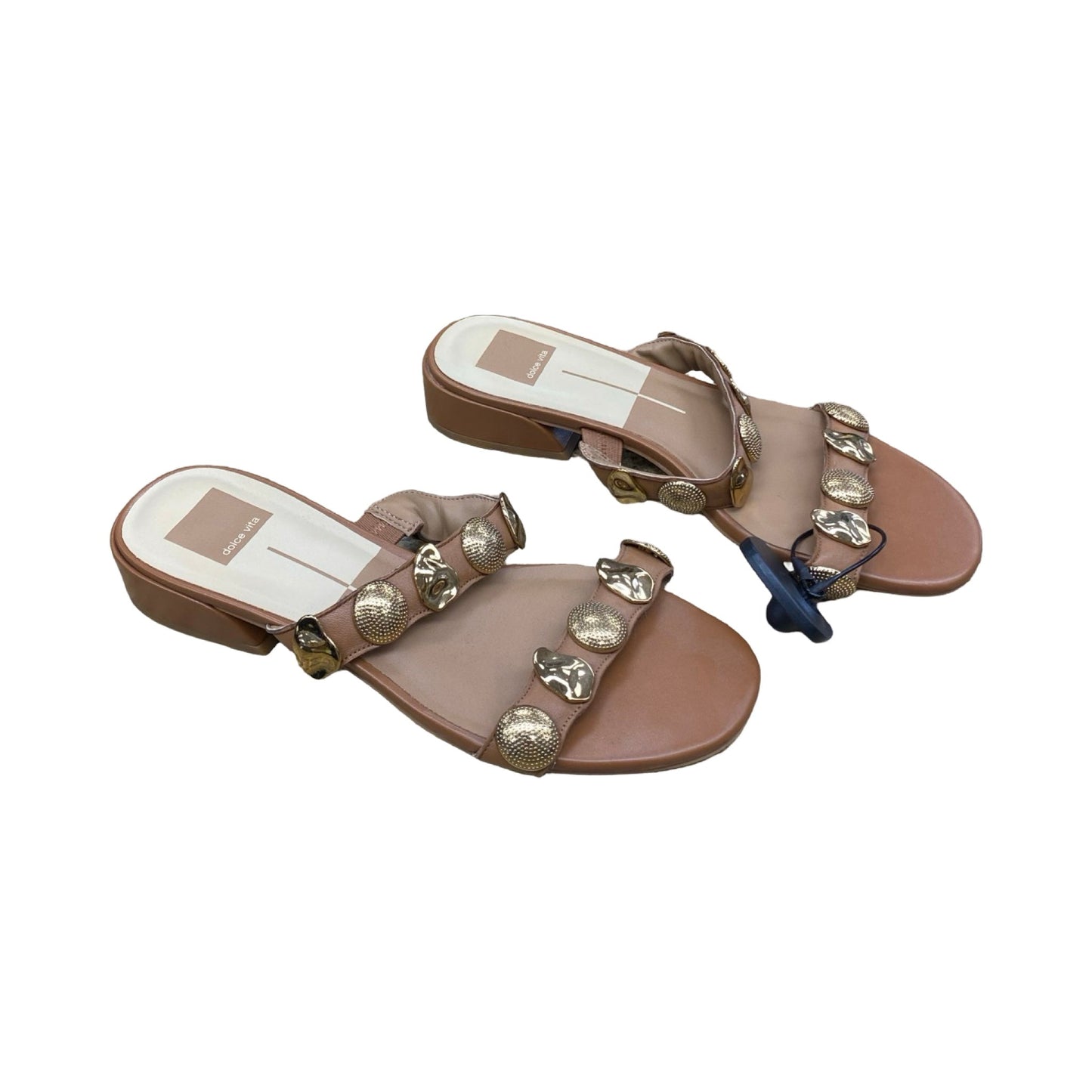 Sandals Flats By Dolce Vita In Brown & Gold, Size:8.5