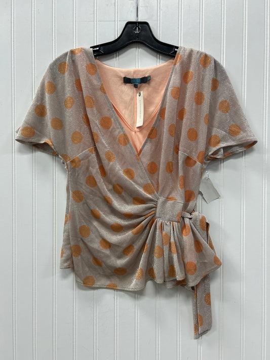 Blouse Ss By Anthropologie In Grey & Orange, Size:Xs NWT