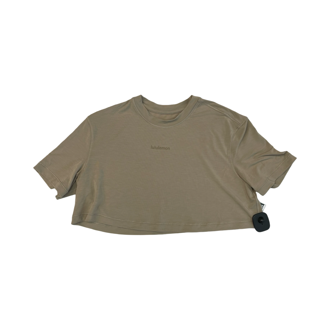 Athletic Top Ss By Lululemon In Tan, Size:S